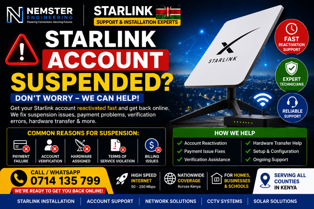 Starlink account suspended