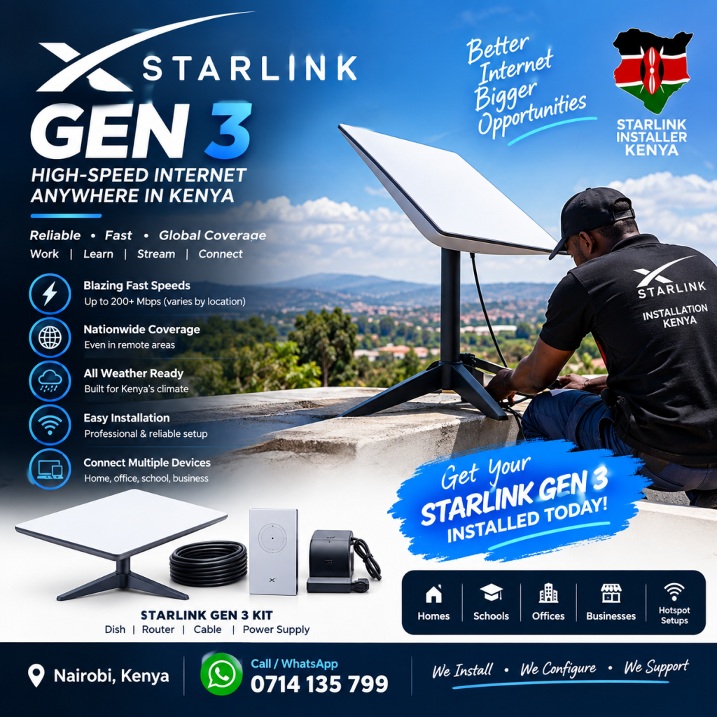 Starlink Gen 3 installer Kenya