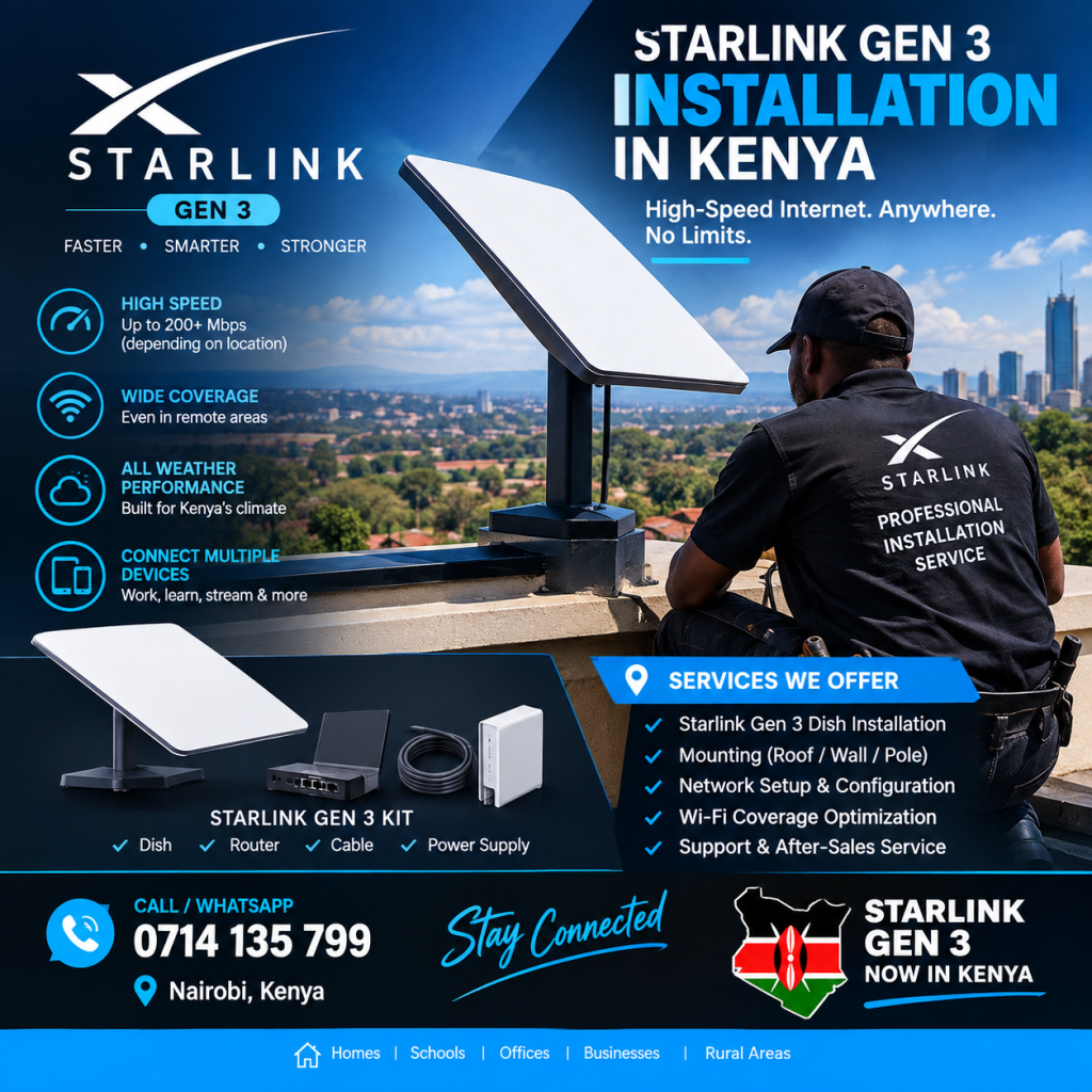 Starlink Gen 3 installer Kenya