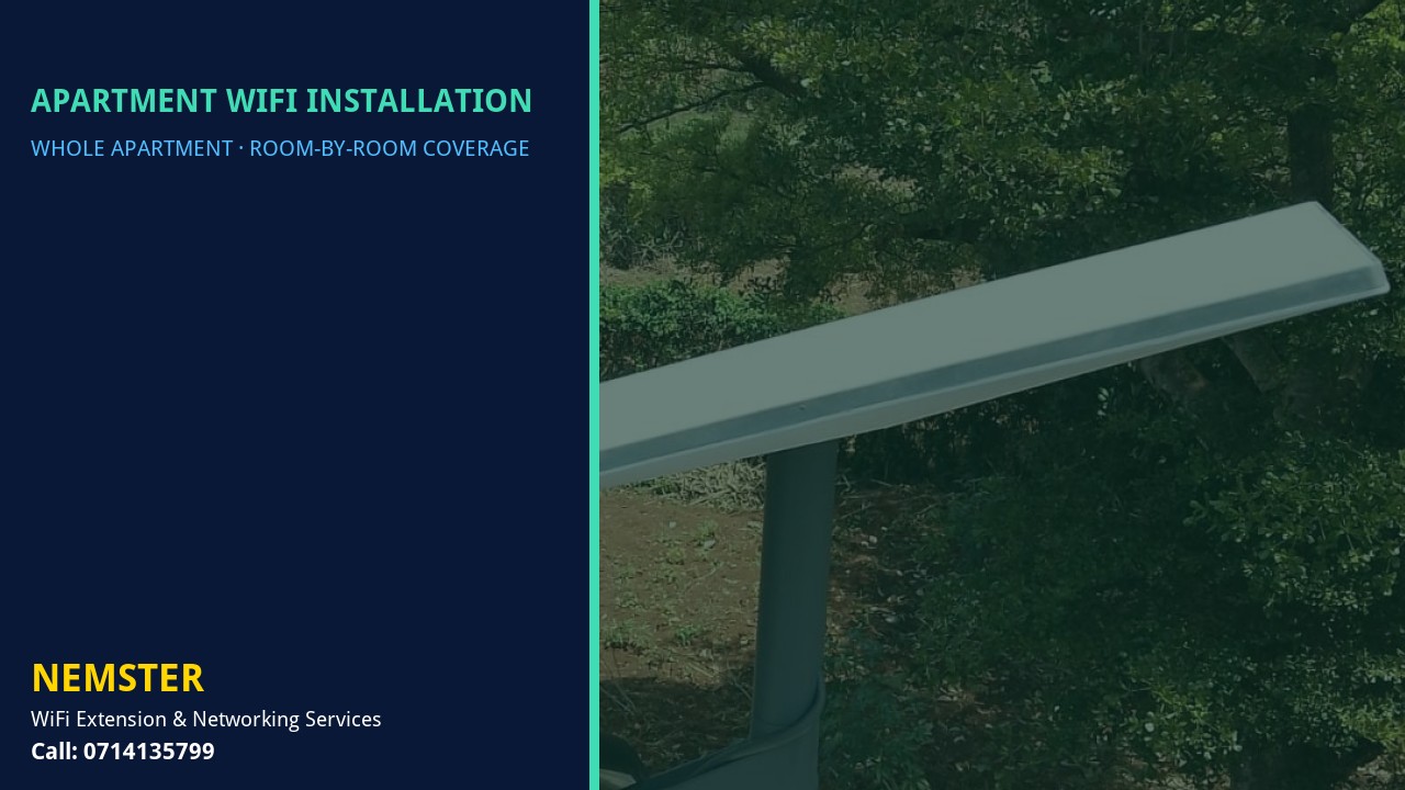 Modern apartment with multi-room WiFi coverage reaching lounge and bedrooms — Apartment WiFi Installation by Nemster in Nairobi & Kenya