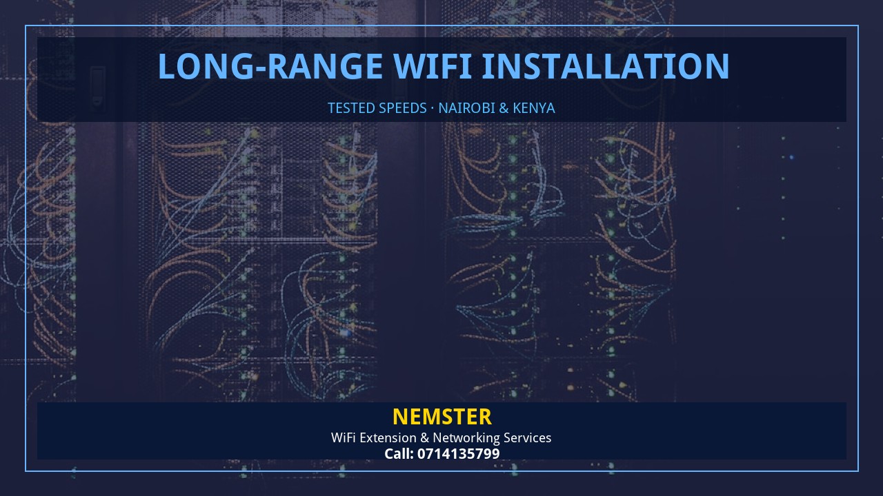 Resident using a laptop in an apartment with strong reliable WiFi coverage — Long-Range WiFi Installation by Nemster in Nairobi & Kenya