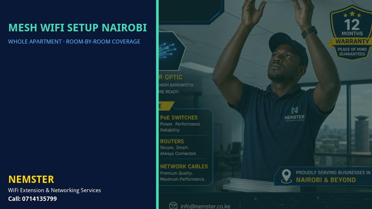 Modern apartment with multi-room WiFi coverage reaching lounge and bedrooms — Mesh WiFi Setup Nairobi by Nemster in Nairobi & Kenya