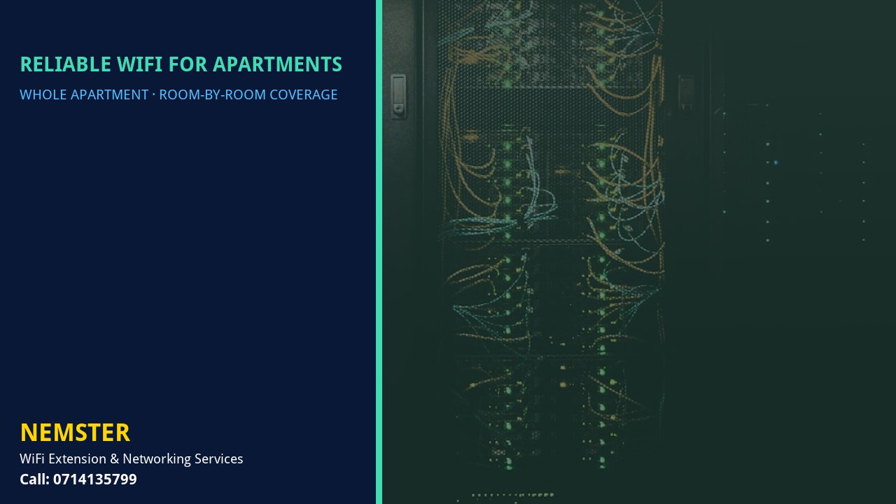 Modern apartment with multi-room WiFi coverage reaching lounge and bedrooms — Reliable WiFi for Apartments by Nemster in Nairobi & Kenya