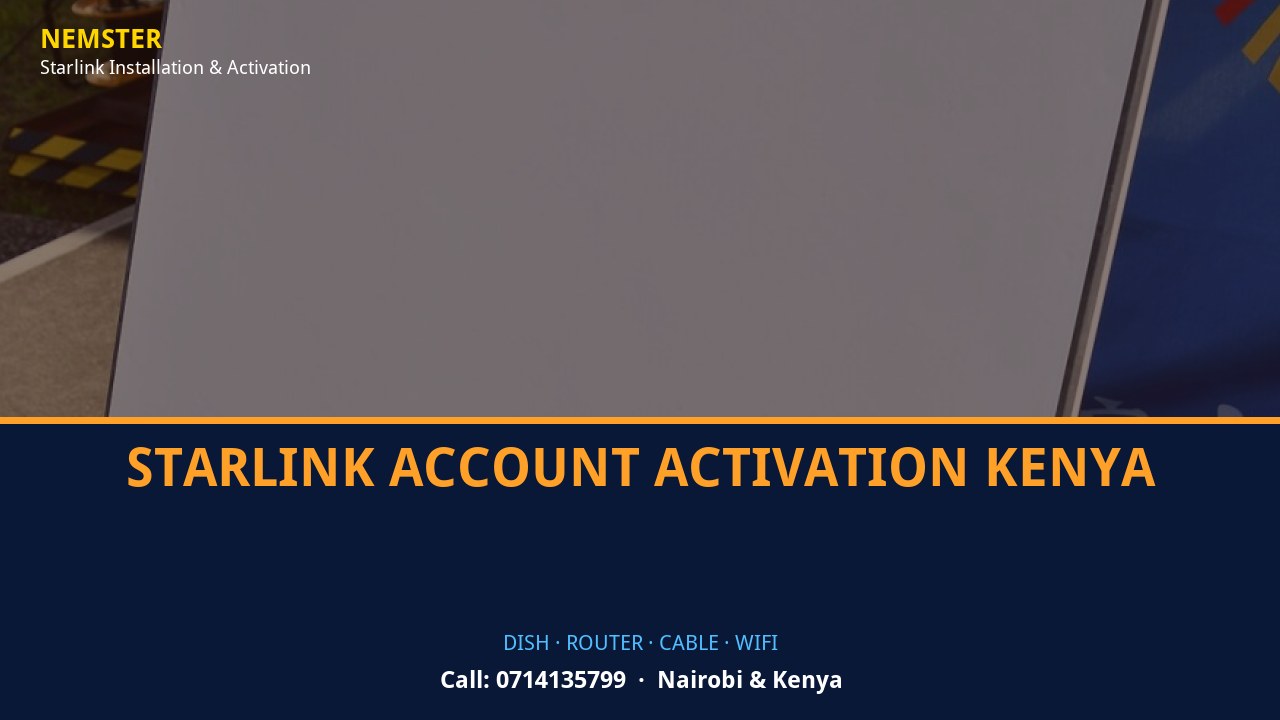 Starlink dish, router and weather-sealed cable routing - Starlink Account Activation Kenya by Nemster