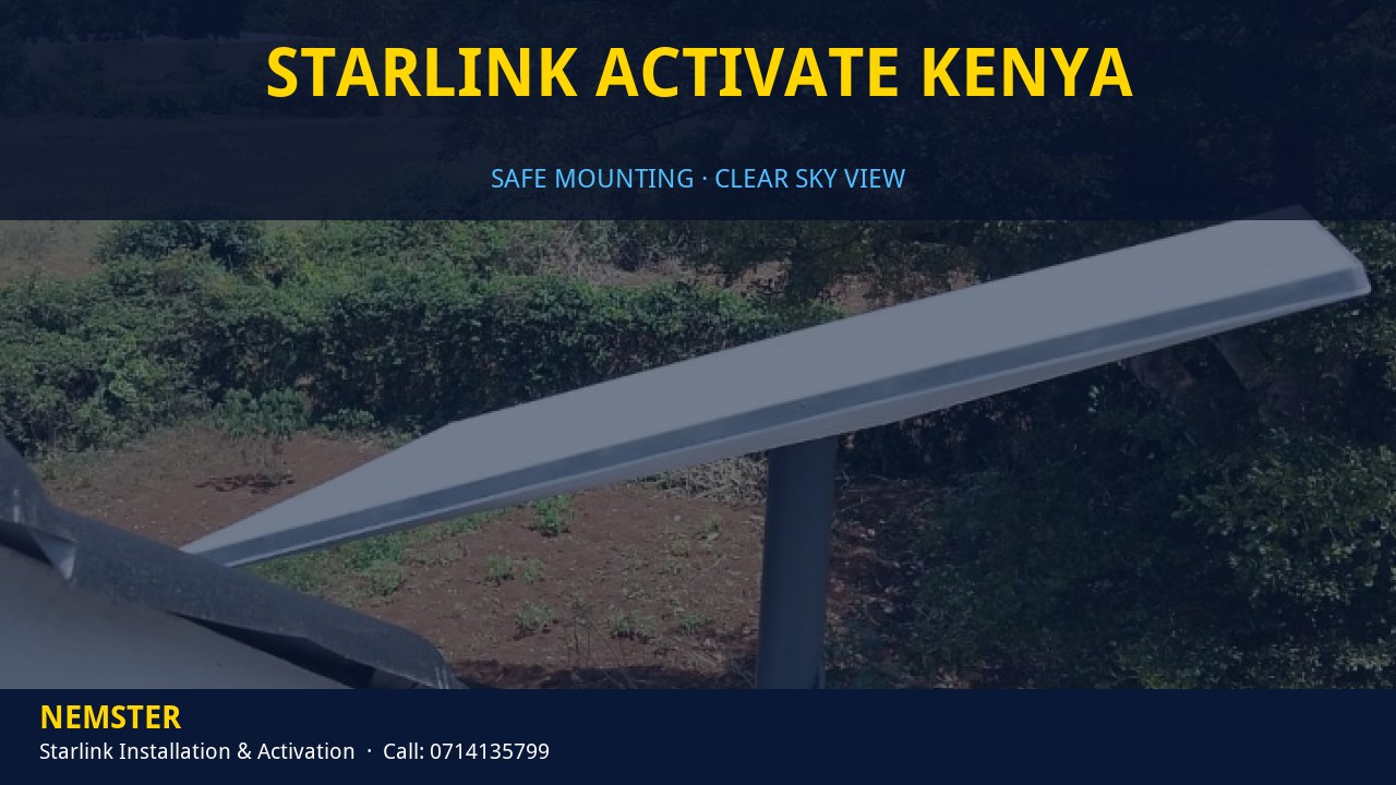Starlink Activate Kenya | Dish Mounting | Nemster Technician mounting a Starlink dish with a clear view of the sky - Starlink Activate Kenya by Nemster