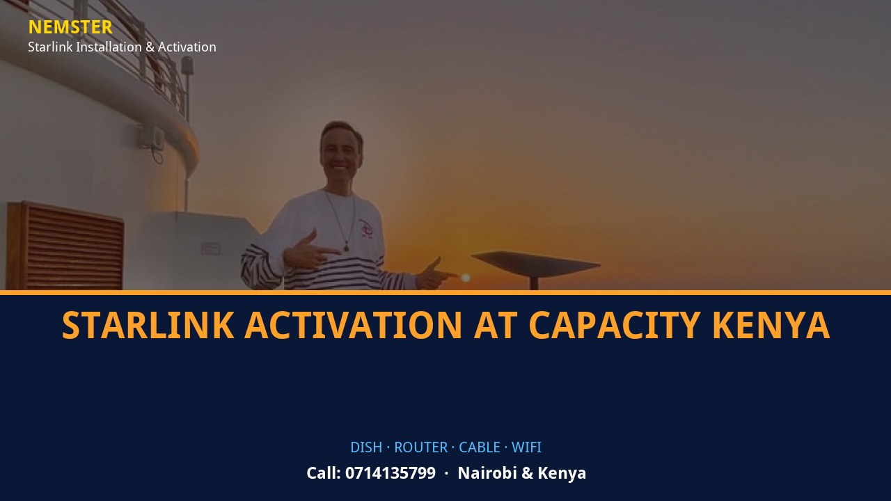 Starlink Activation at Capacity Kenya | Starlink Kit Cabling | Nemster Starlink dish, router and weather-sealed cable routing - Starlink Activation at Capacity Kenya by Nemster