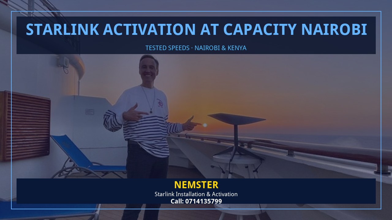 Starlink Activation at Capacity Nairobi | Tested Wifi | Nemster Starlink internet tested with WiFi speed checks in every room - Starlink Activation at Capacity Nairobi by Nemster