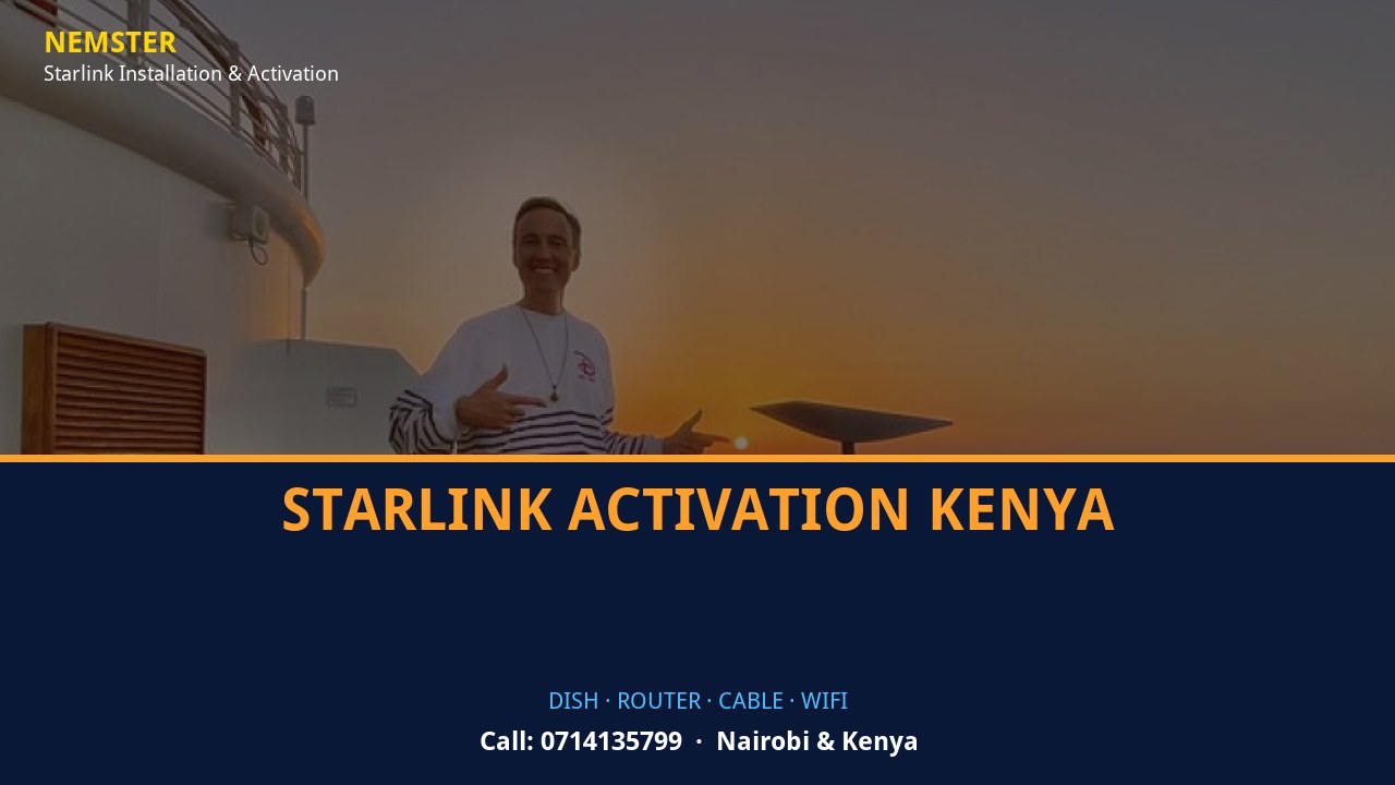 Starlink dish, router and weather-sealed cable routing - Starlink Activation Kenya by Nemster
