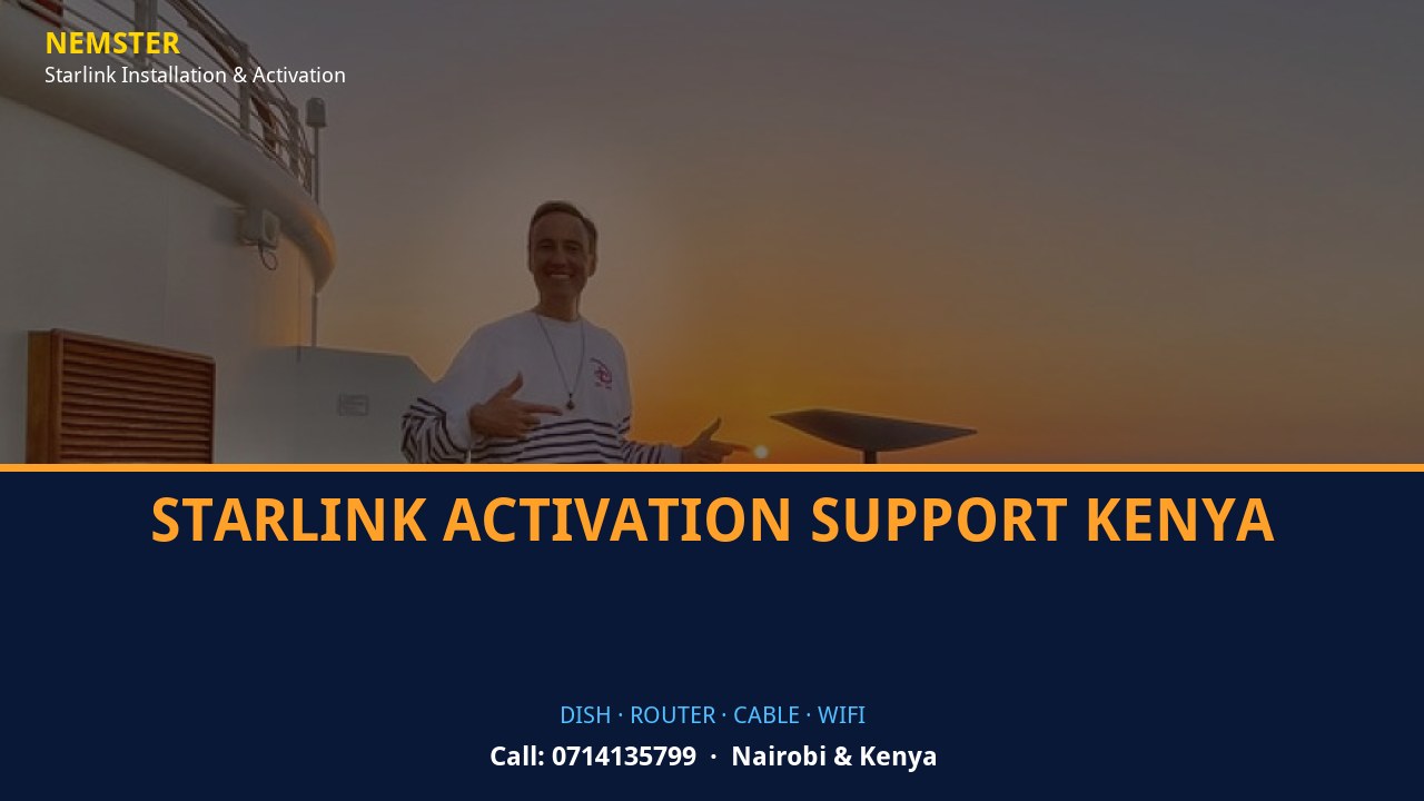 Starlink dish, router and weather-sealed cable routing - Starlink Activation Support Kenya by Nemster
