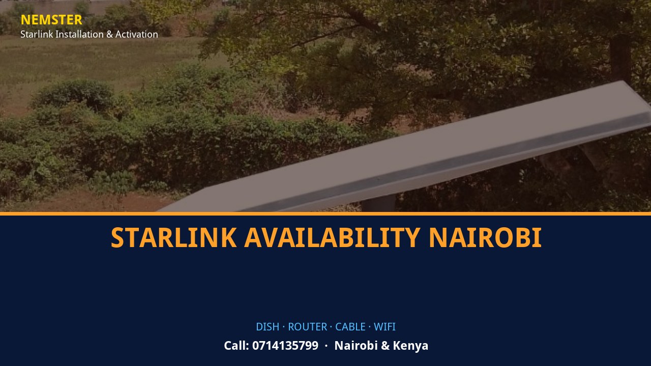 Starlink dish, router and weather-sealed cable routing - Starlink Availability Nairobi by Nemster