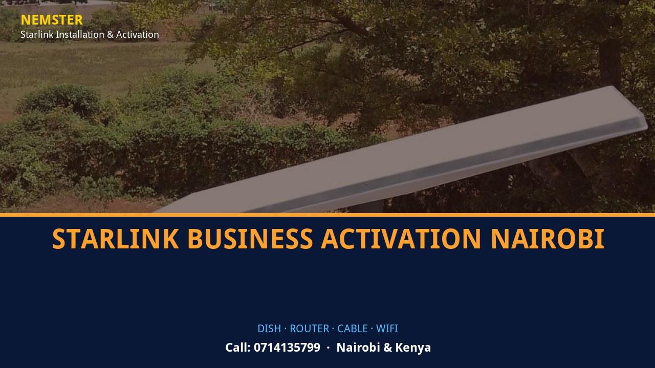 Starlink Business Activation Nairobi | Starlink Kit Cabling | Nemster Starlink dish, router and weather-sealed cable routing - Starlink Business Activation Nairobi by Nemster