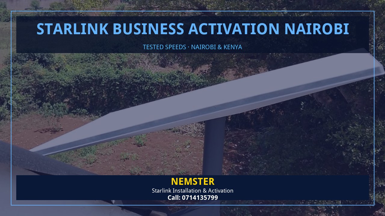 Starlink Business Activation Nairobi | Tested Wifi | Nemster Starlink internet tested with WiFi speed checks in every room - Starlink Business Activation Nairobi by Nemster