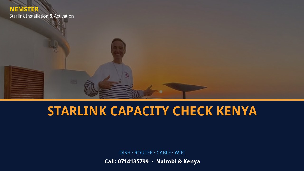 Starlink dish, router and weather-sealed cable routing - Starlink Capacity Check Kenya by Nemster