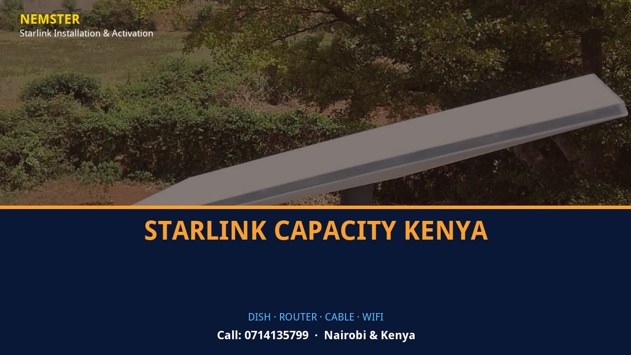 Starlink Capacity Kenya | Starlink Kit Cabling | Nemster Starlink dish, router and weather-sealed cable routing - Starlink Capacity Kenya by Nemster