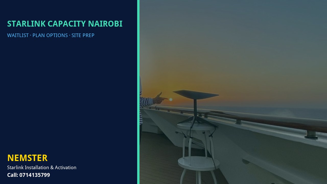 Starlink Capacity Nairobi | Capacity Options | Nemster Starlink kit and plan options explained by Nemster for areas at capacity - Starlink Capacity Nairobi by Nemster