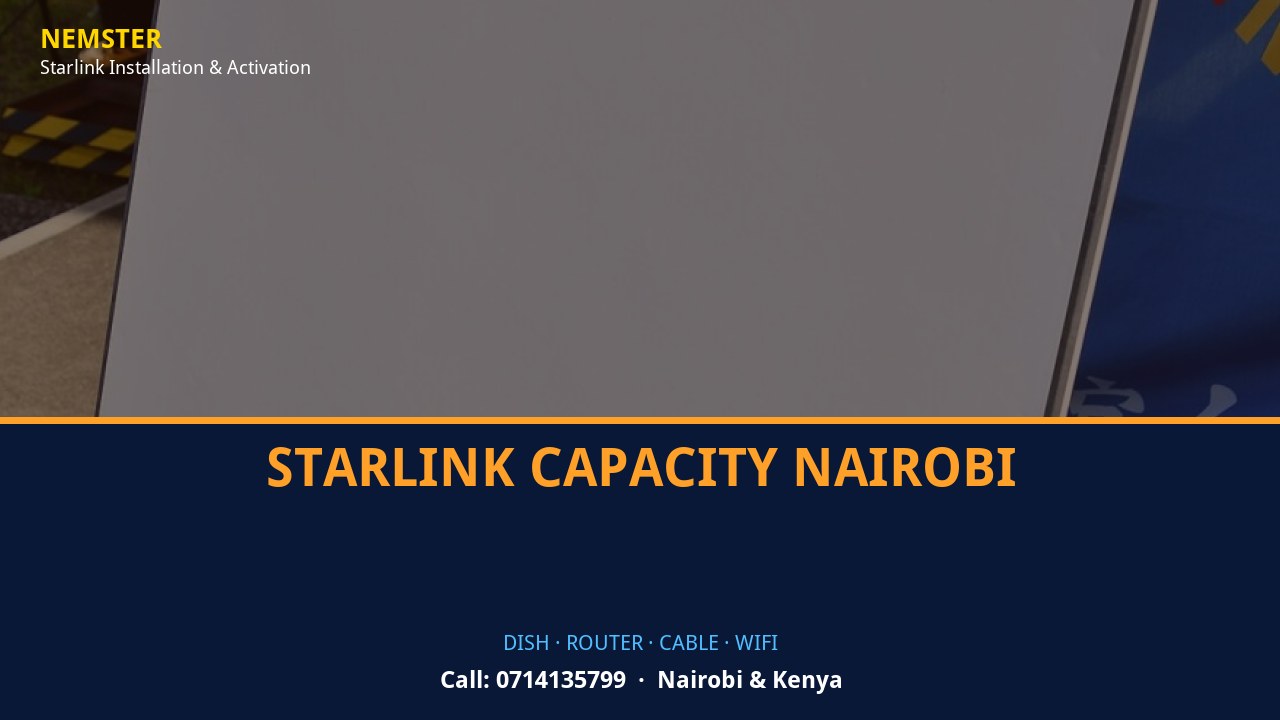 Starlink Capacity Nairobi | Starlink Kit Cabling | Nemster Starlink dish, router and weather-sealed cable routing - Starlink Capacity Nairobi by Nemster