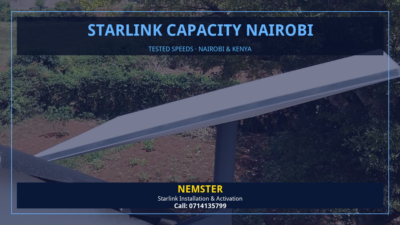 Starlink Capacity Nairobi | Tested Wifi | Nemster Starlink internet tested with WiFi speed checks in every room - Starlink Capacity Nairobi by Nemster