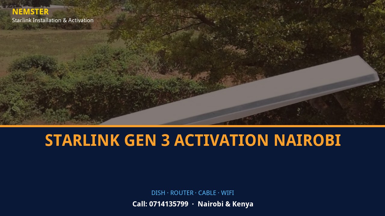 Starlink dish, router and weather-sealed cable routing - Starlink Gen 3 Activation Nairobi by Nemster