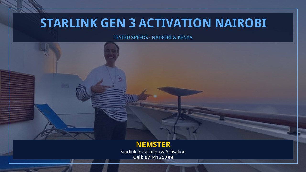 Starlink internet tested with WiFi speed checks in every room - Starlink Gen 3 Activation Nairobi by Nemster