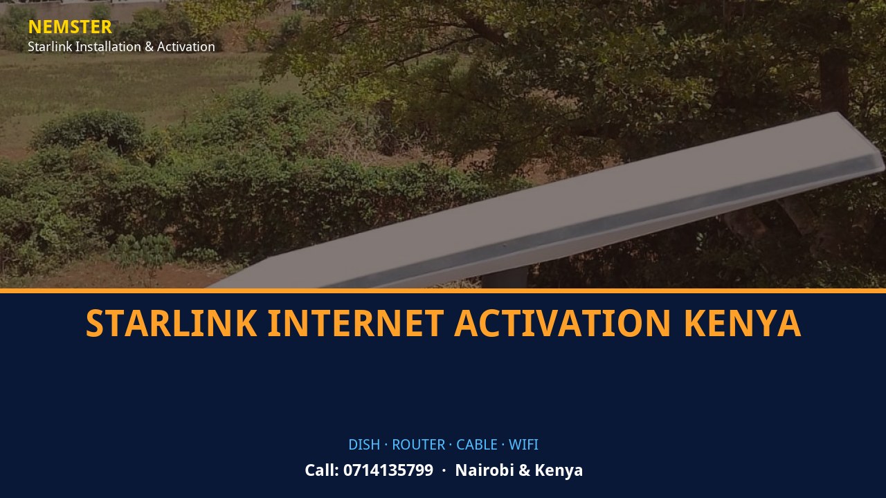 Starlink dish, router and weather-sealed cable routing - Starlink Internet Activation Kenya by Nemster