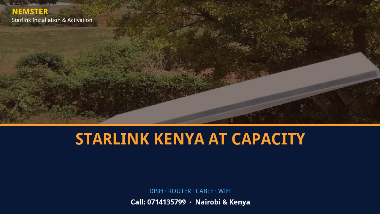 Starlink Kenya at Capacity | Starlink Kit Cabling | Nemster Starlink dish, router and weather-sealed cable routing - Starlink Kenya at Capacity by Nemster
