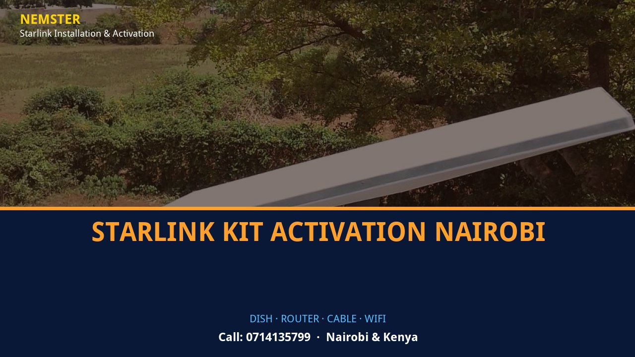 Starlink Kit Activation Nairobi | Starlink Kit Cabling | Nemster Starlink dish, router and weather-sealed cable routing - Starlink Kit Activation Nairobi by Nemster