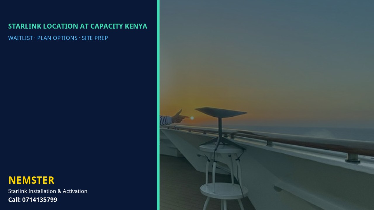 Starlink Location at Capacity Kenya | Capacity Options | Nemster Starlink kit and plan options explained by Nemster for areas at capacity - Starlink Location at Capacity Kenya by Nemster