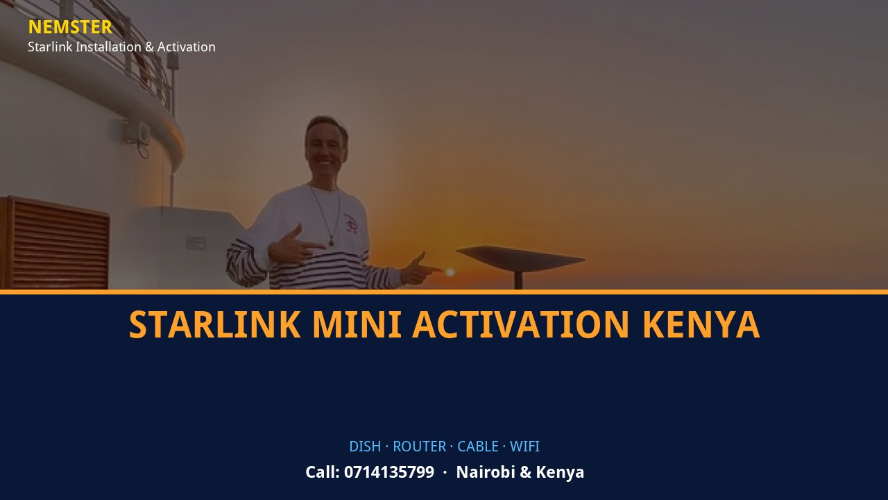Starlink Mini Activation Kenya | Starlink Kit Cabling | Nemster Starlink dish, router and weather-sealed cable routing - Starlink Mini Activation Kenya by Nemster