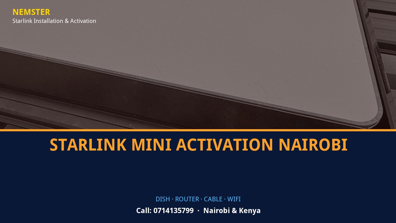 Starlink dish, router and weather-sealed cable routing - Starlink Mini Activation Nairobi by Nemster