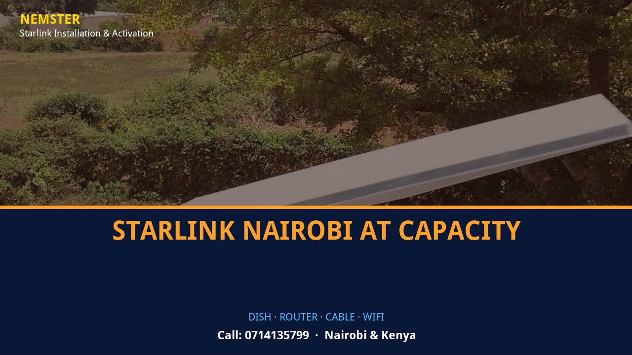 Starlink dish, router and weather-sealed cable routing - Starlink Nairobi at Capacity by Nemster