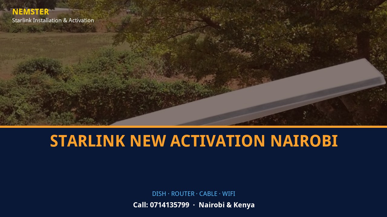 Starlink New Activation Nairobi | Starlink Kit Cabling | Nemster Starlink dish, router and weather-sealed cable routing - Starlink New Activation Nairobi by Nemster