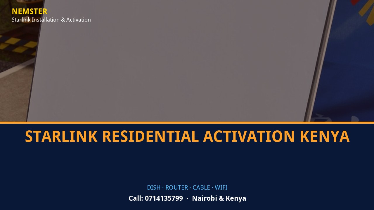 Starlink Residential Activation Kenya | Starlink Kit Cabling | Nemster Starlink dish, router and weather-sealed cable routing - Starlink Residential Activation Kenya by Nemster
