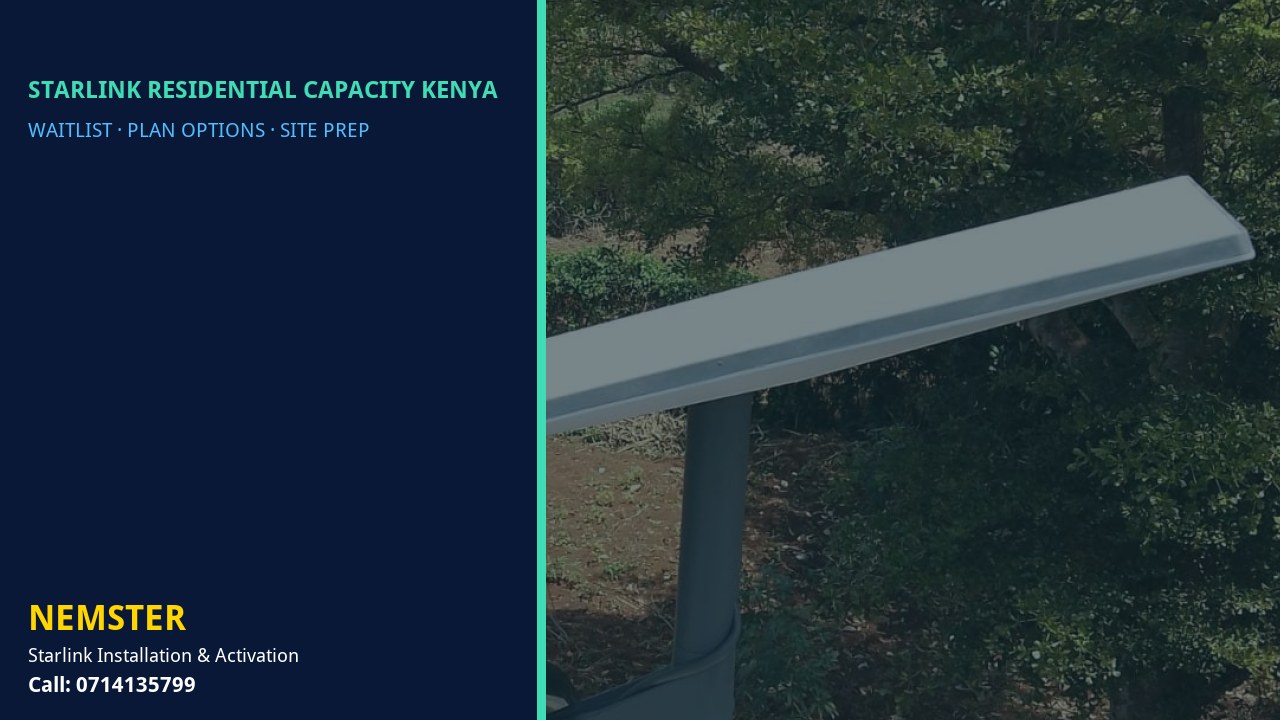 Starlink Residential Capacity Kenya | Capacity Options | Nemster Starlink kit and plan options explained by Nemster for areas at capacity - Starlink Residential Capacity Kenya by Nemster