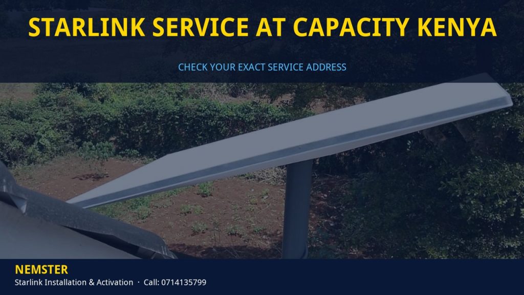 Starlink dish ready for installation once address capacity is confirmed - Starlink Service at Capacity Kenya by Nemster