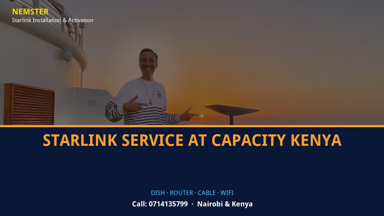 Starlink Service at Capacity Kenya | Starlink Kit Cabling | Nemster Starlink dish, router and weather-sealed cable routing - Starlink Service at Capacity Kenya by Nemster