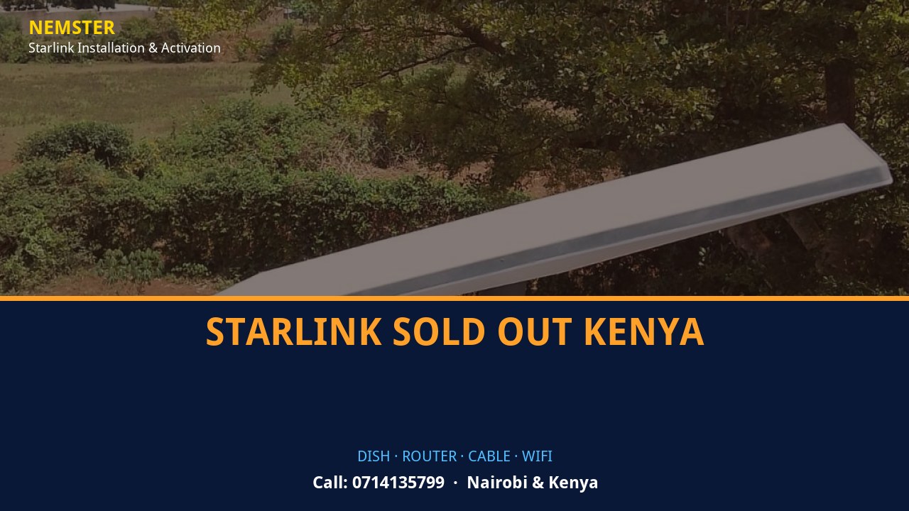 Starlink dish, router and weather-sealed cable routing - Starlink Sold Out Kenya by Nemster