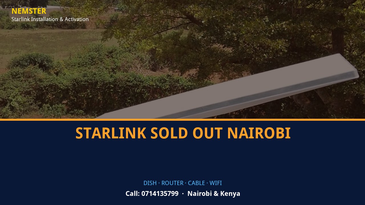 Starlink Sold Out Nairobi | Starlink Kit Cabling | Nemster Starlink dish, router and weather-sealed cable routing - Starlink Sold Out Nairobi by Nemster