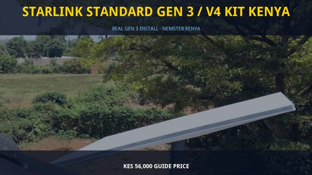 Real Starlink Gen 3 Standard Kit installation Kenya — Nemster