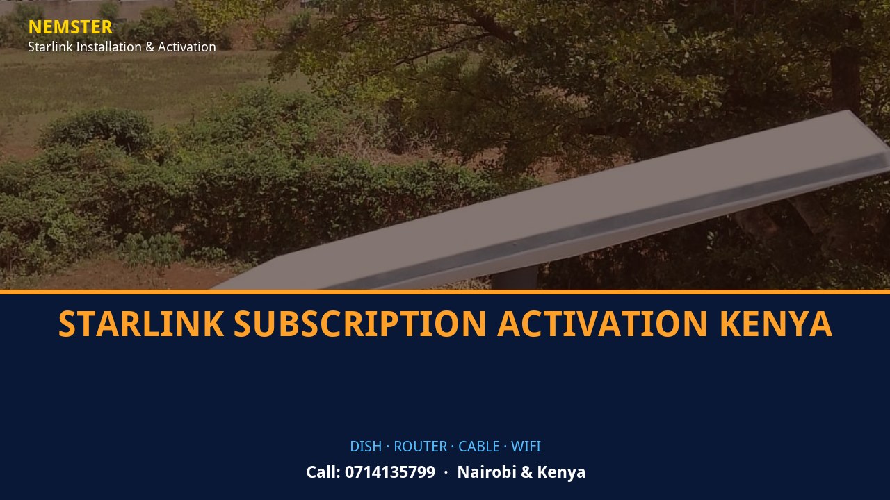 Starlink dish, router and weather-sealed cable routing - Starlink Subscription Activation Kenya by Nemster