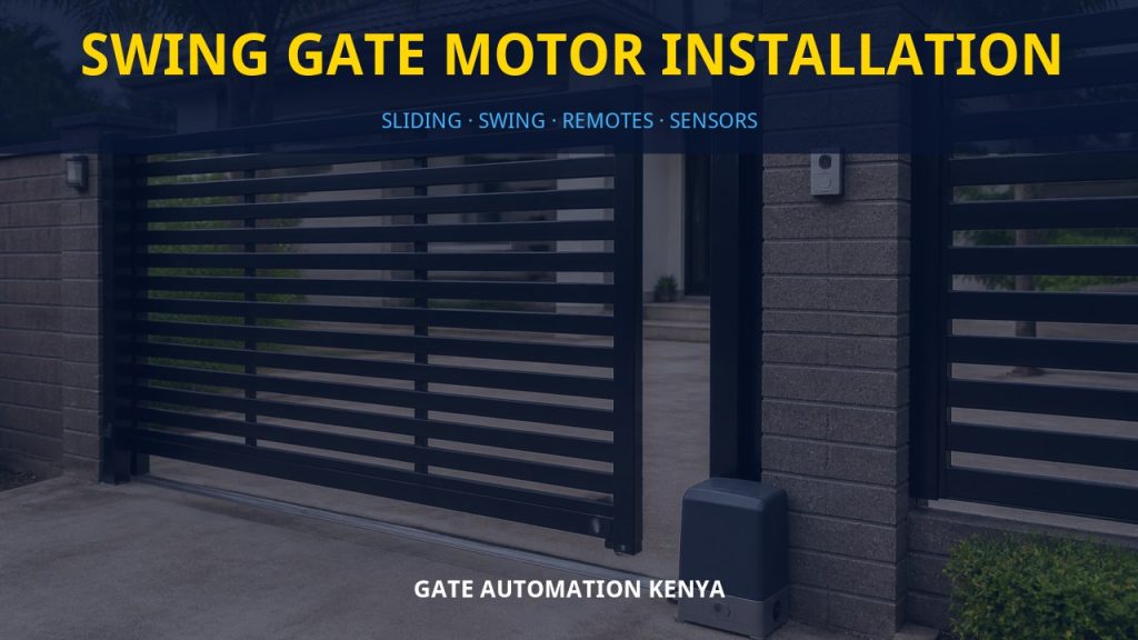 Swing gate motor installation