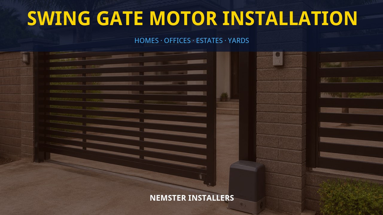 Swing gate motor installation Swing gate motor installation