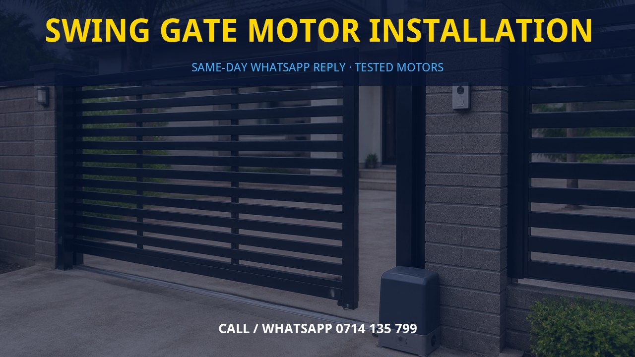 Swing gate motor installation Swing gate motor installation