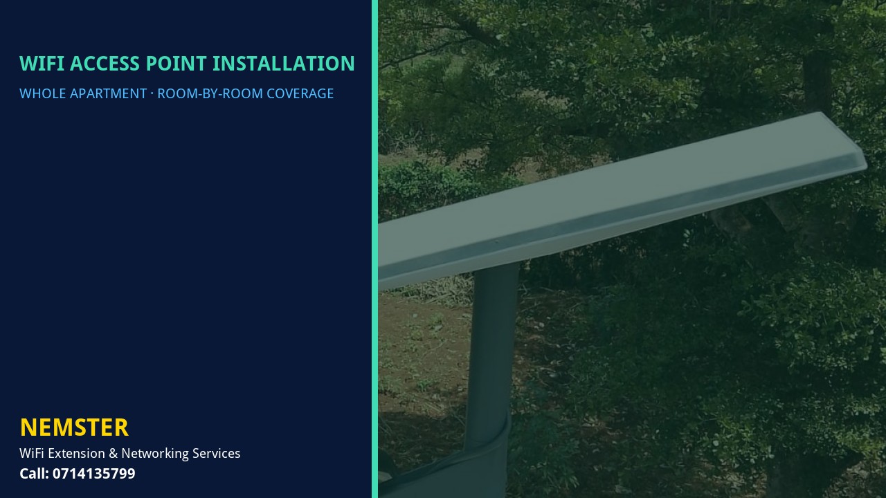 Modern apartment with multi-room WiFi coverage reaching lounge and bedrooms — WiFi Access Point Installation by Nemster in Nairobi & Kenya