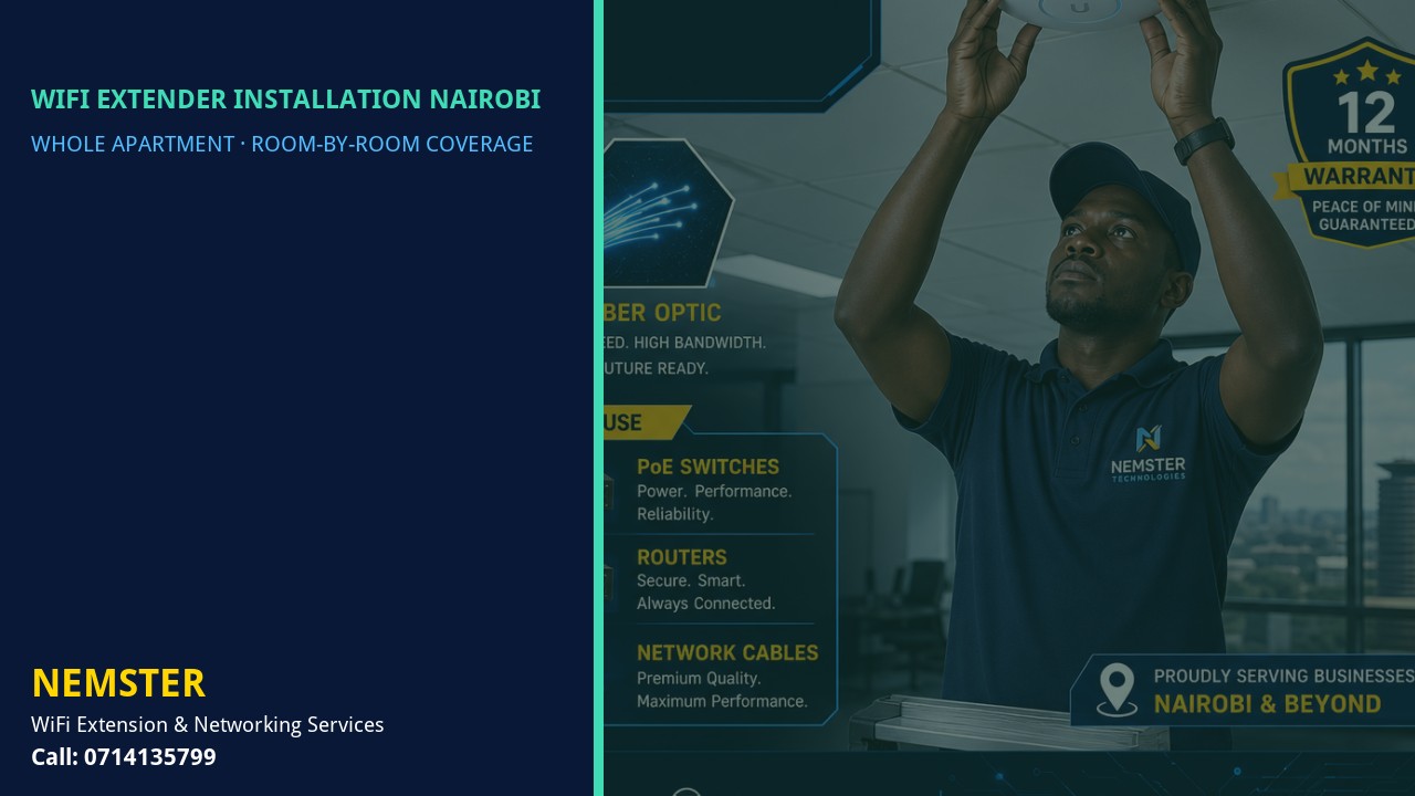 Modern apartment with multi-room WiFi coverage reaching lounge and bedrooms — WiFi Extender Installation Nairobi by Nemster in Nairobi & Kenya