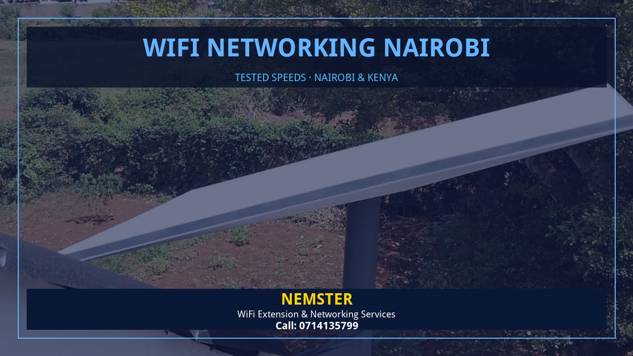 Resident using a laptop in an apartment with strong reliable WiFi coverage — WiFi Networking Nairobi by Nemster in Nairobi & Kenya