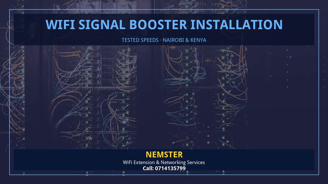 Resident using a laptop in an apartment with strong reliable WiFi coverage — WiFi Signal Booster Installation by Nemster in Nairobi & Kenya
